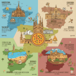 Full map infographic summarizing the top 10 tourism destinations in Spain for 2025 travelers - Spanaly.