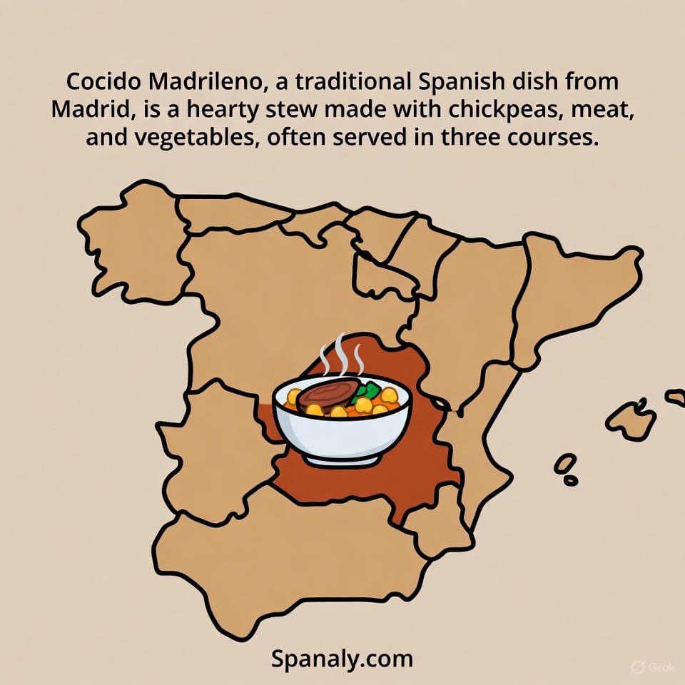 Cocido Madrileño, traditional Madrid stew dish