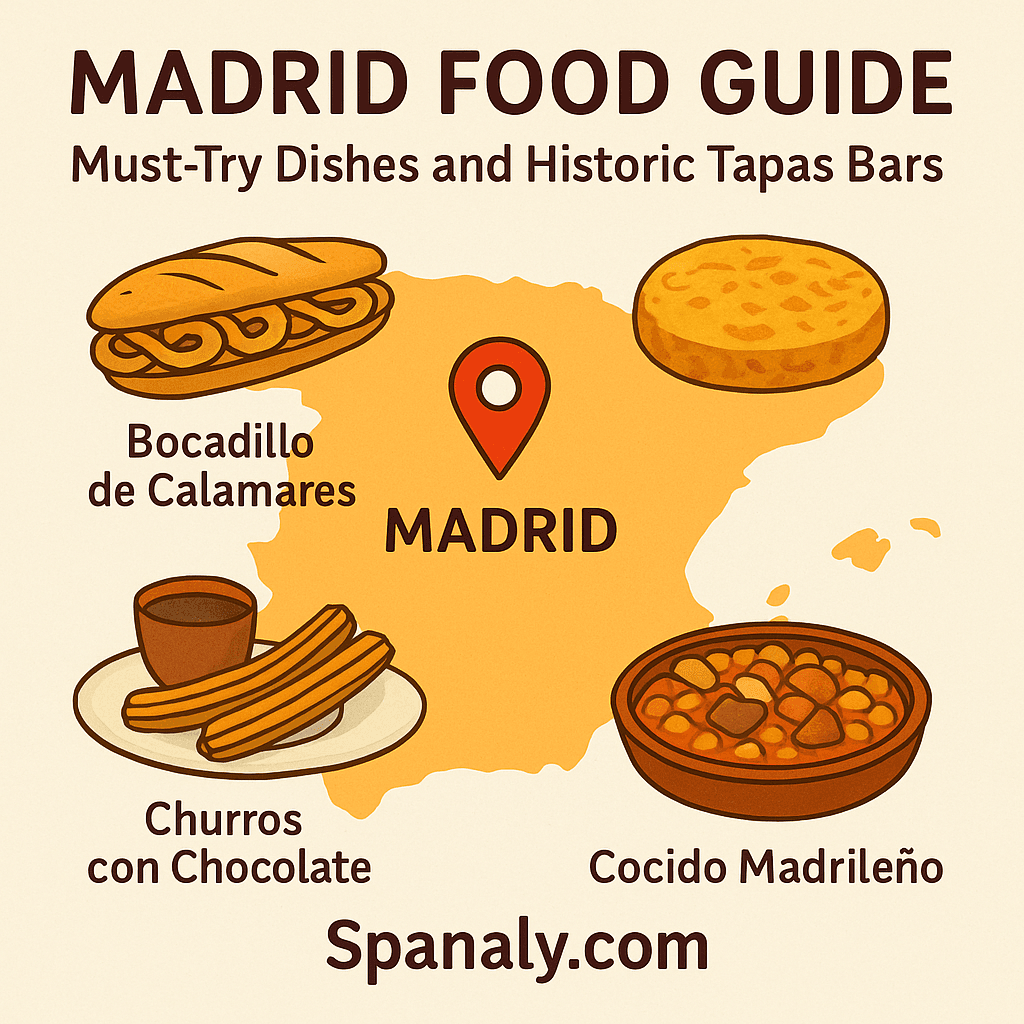 Traditional tapas and Madrid culinary guide