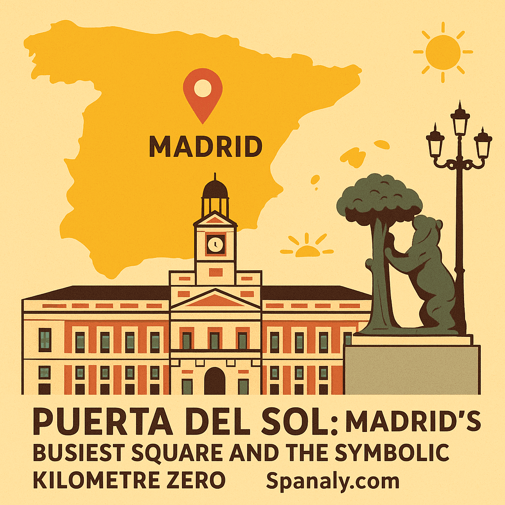 Puerta del Sol, central square in Madrid