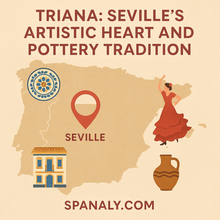 Triana district Seville with colorful pottery, historic streets, and Guadalquivir River view