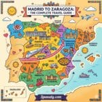 Epic infographic map for traveling from Madrid to Zaragoza.