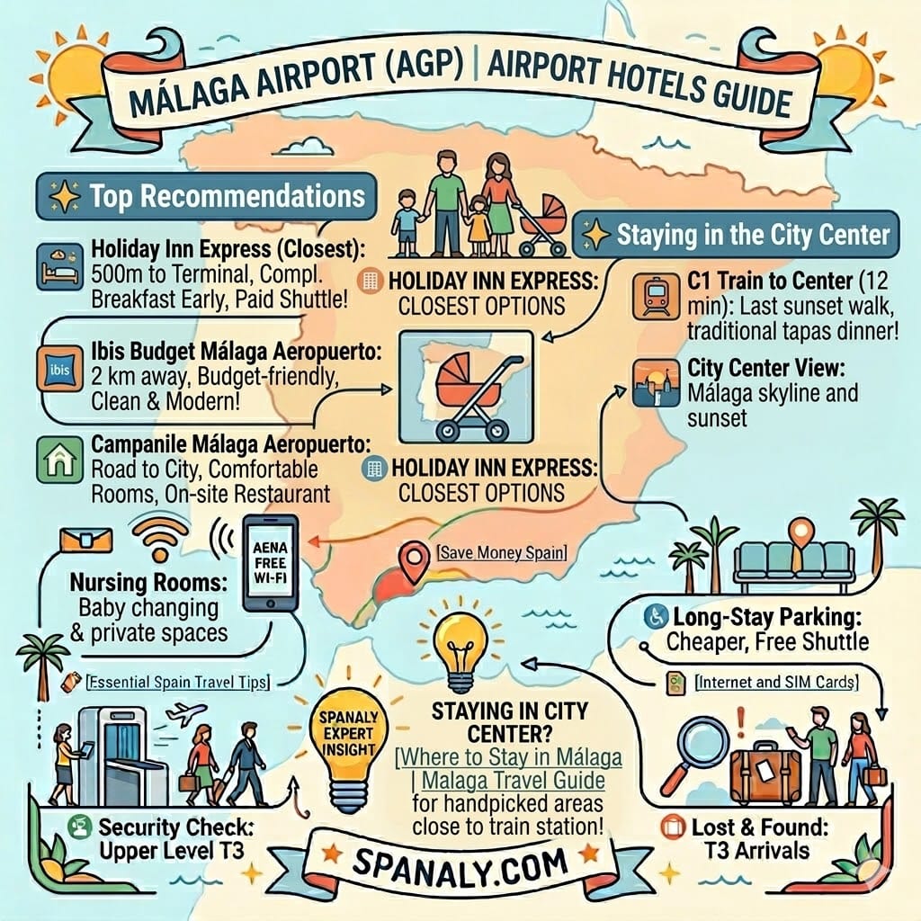 Top hotels near Malaga Airport AGP and city center accommodation options.