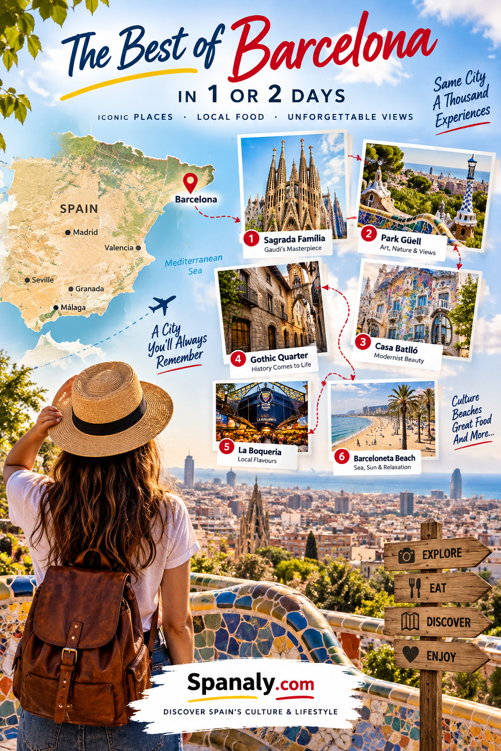 Barcelona itinerary featuring Gaudí architecture, the Gothic Quarter and Mediterranean city views