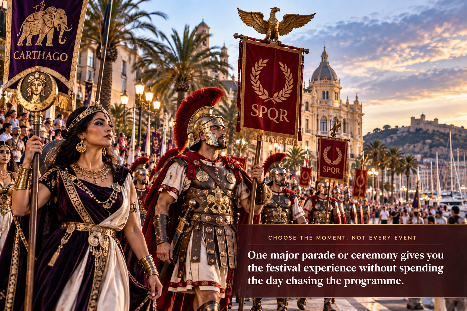 Historical parade during the Carthaginians and Romans Festival in Cartagena