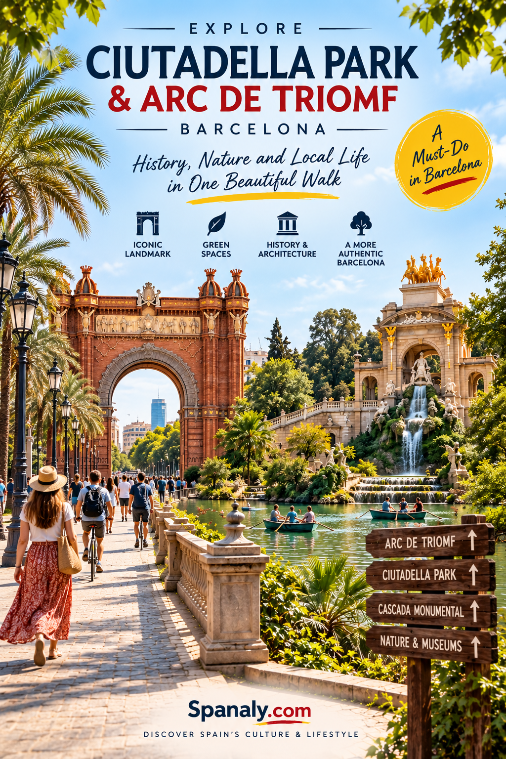 Arc de Triomf and Ciutadella Park in Barcelona
