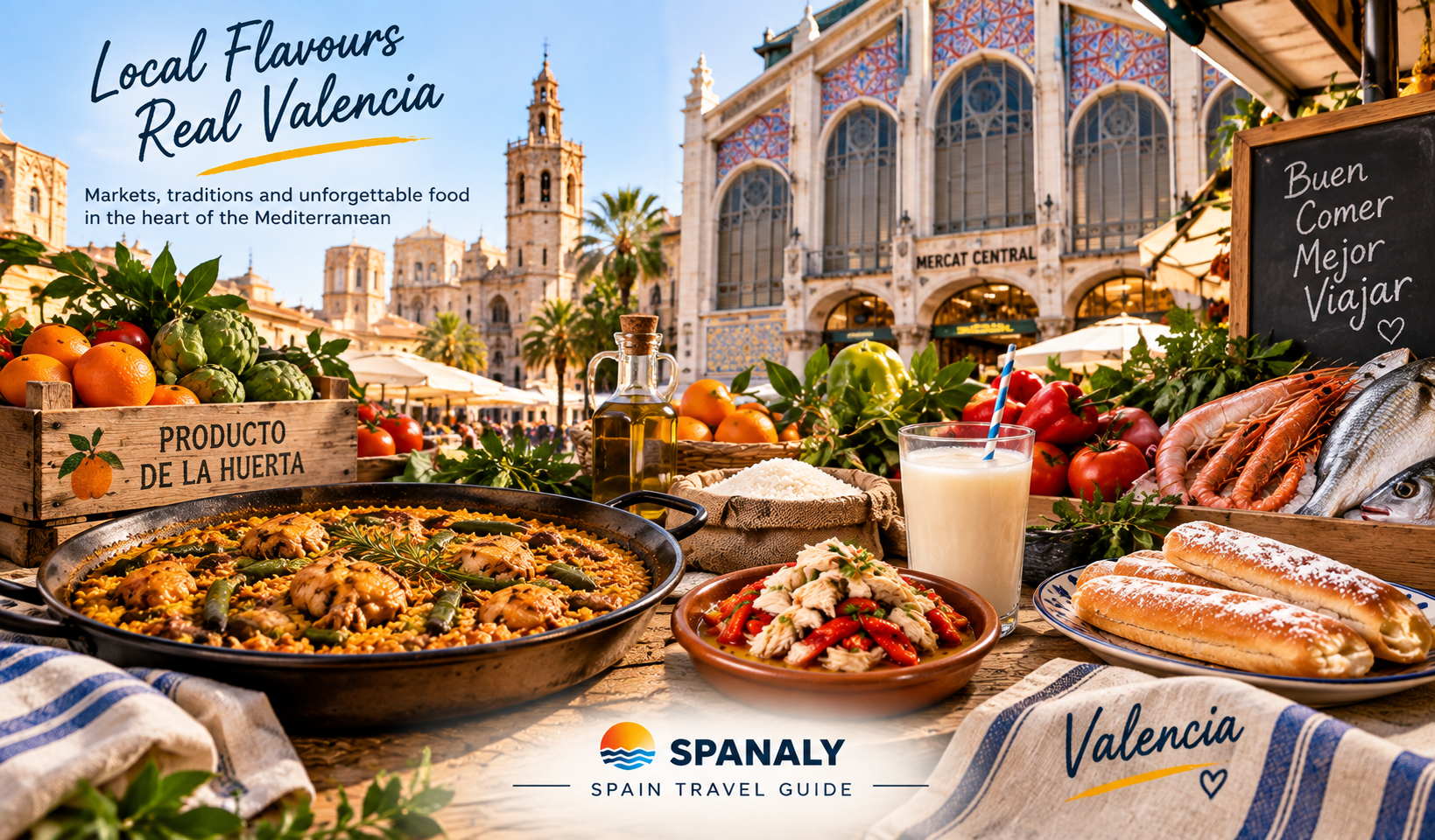 Valencia food market and traditional Valencian ingredients