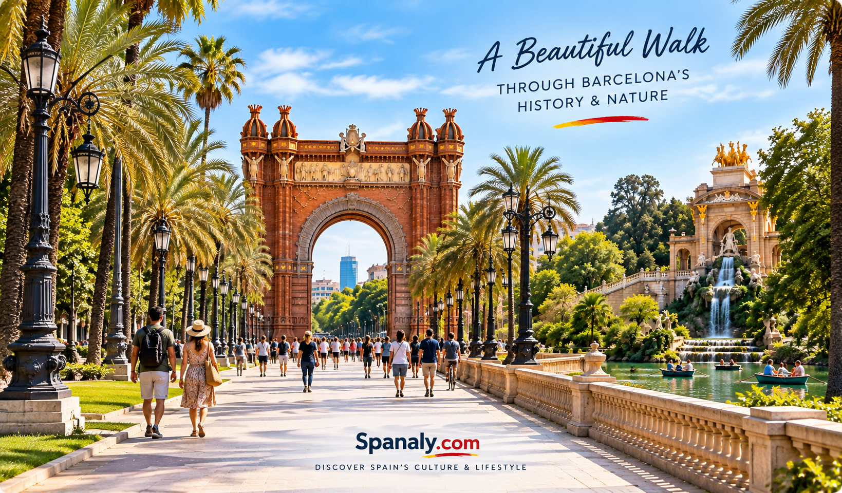 Passeig de Lluís Companys connecting Arc de Triomf with Ciutadella Park
