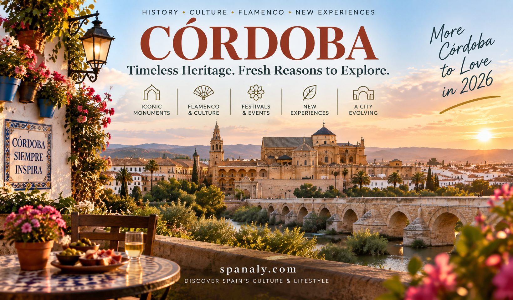 Córdoba skyline and historic centre representing new cultural experiences and heritage changes