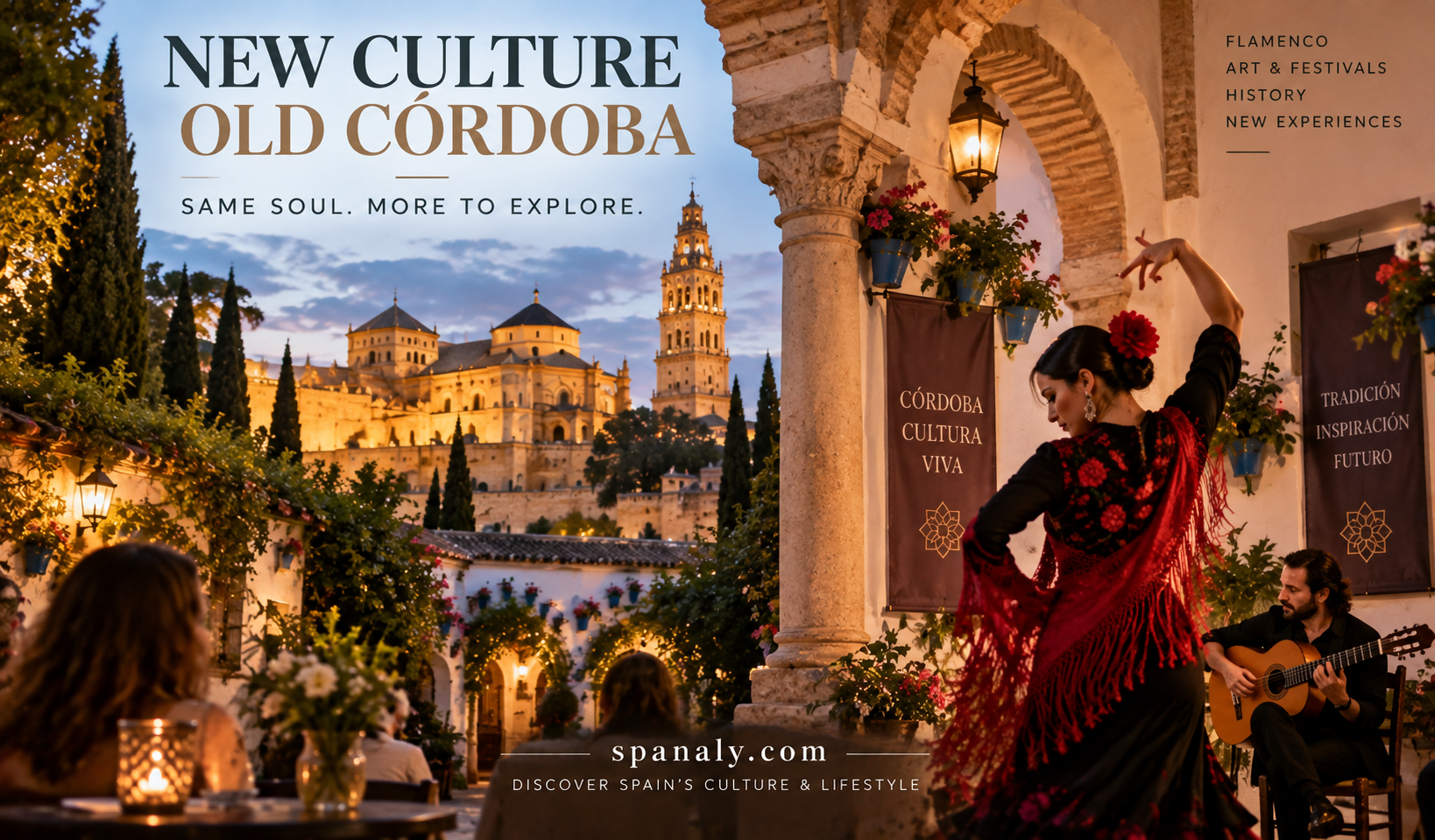 Córdoba cultural evening with flamenco, historic architecture and contemporary cultural programming