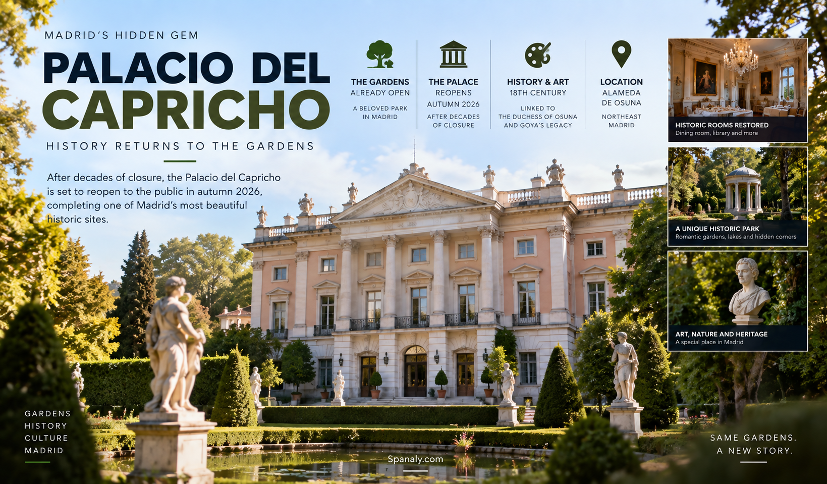 Palacio del Capricho in Madrid ahead of its public reopening as a cultural attraction