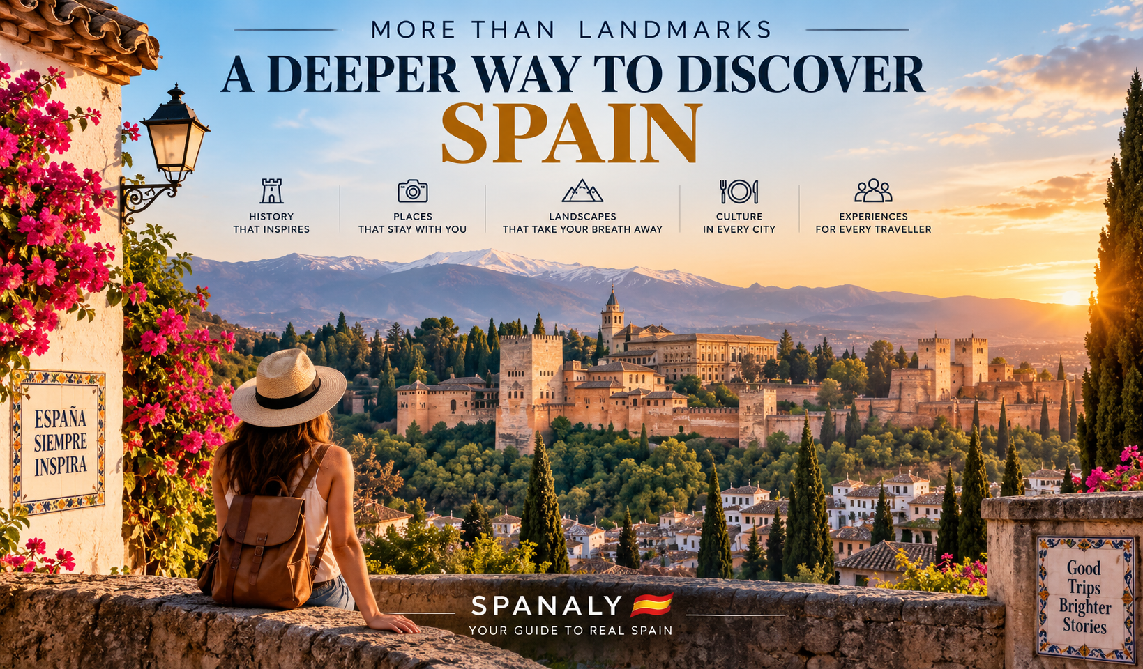 Travellers exploring a beautiful Spanish historic setting with architecture, local atmosphere and a memorable sense of place